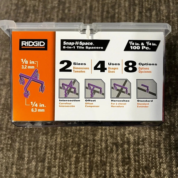 NIB 100 Ridgid 1/8” & 1/4” Tile Spacers - Picture 3 of 4